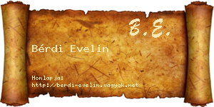 Bérdi Evelin névjegykártya